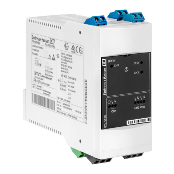 Endress+Hauser Nivotester FTL325N Manuel De Mise En Service