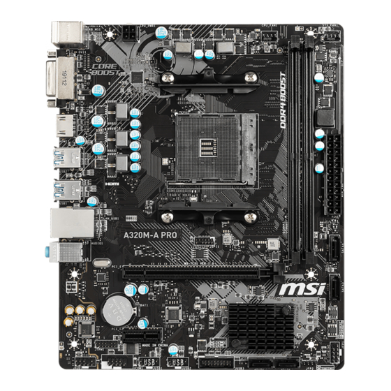 MSI A320M-A PRO M2 Mode D'emploi