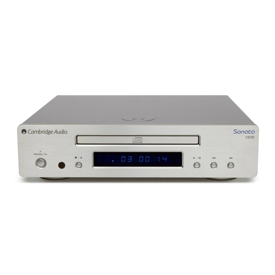 Cambridge Audio Sonata CD30 Mode D'emploi