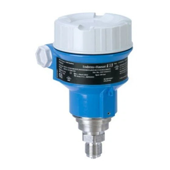 Endress+Hauser Cerabar M PMC51 Manuel De Mise En Service