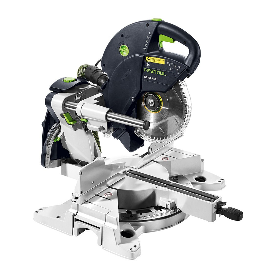 Festool Kapex KS 120 Mode D'emploi Et Liste Des Pièces De Rechange