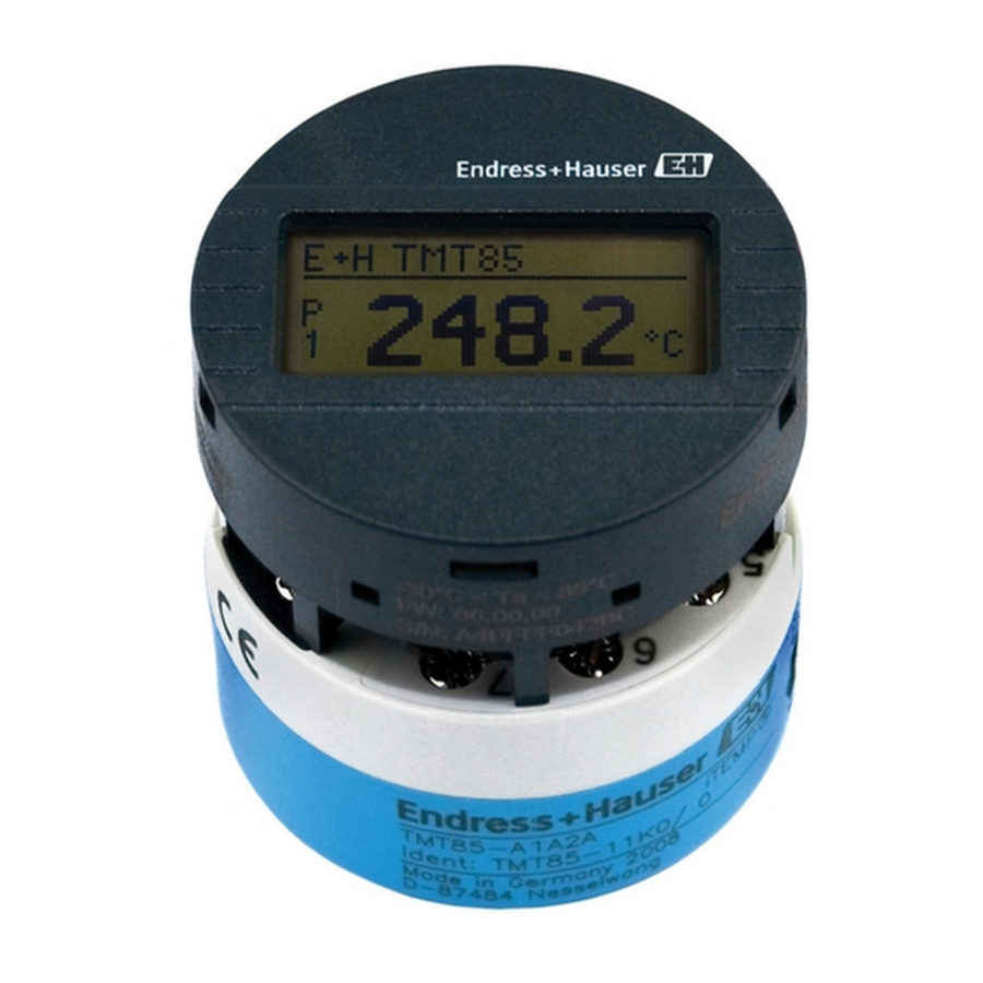Endress+Hauser iTEMP TMT85 Manuel De Mise En Service