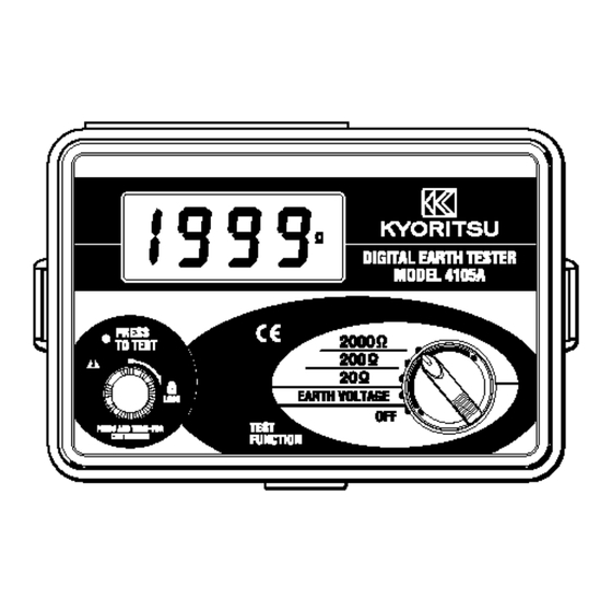 Kyoritsu Electrical Instruments Works 4105A Mode D'emploi