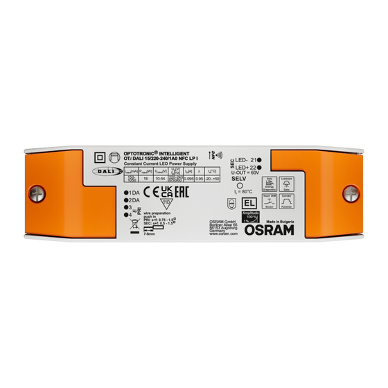 Osram OPTOTRONIC OTi DALI 15 Mode D'emploi