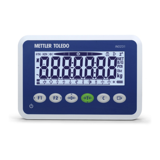 Mettler Toledo IND231 Mode D'emploi