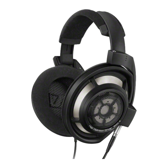 Sennheiser HD 800 S Notice D'emploi