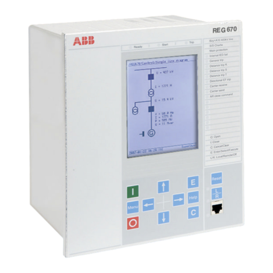 ABB REG 670 Manuel D'installation Et De Mise En Service