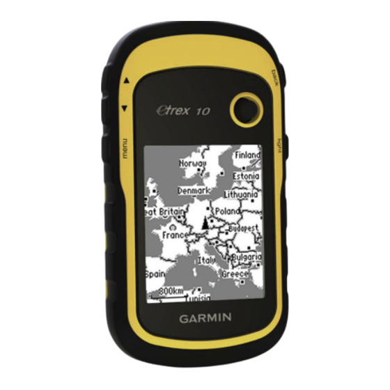 Garmin eTrex 10 Manuel De Demarrage Rapide