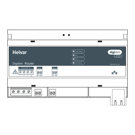 HELVAR DIGIDIM 910 Manuel D'installation