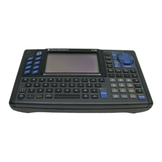 Texas Instruments TI-92 Manuel D'utilisation