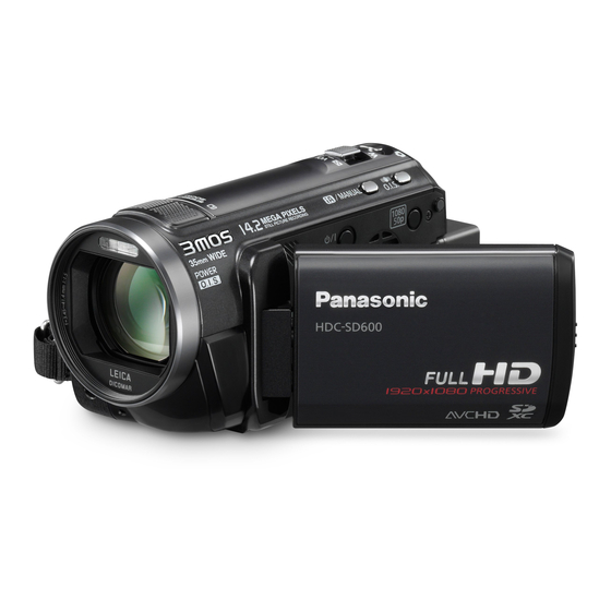 Panasonic HDC-SD600EG Mode D'emploi