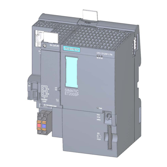 Siemens SIMATIC ET 200SP CPU 1512SP-1 PN Manuel