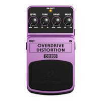 Behringer OVERDRIVE DISTORTION OD300 Guide Rapide