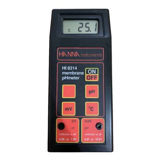 Hanna Instruments HI 8014 Notice D'utilisation