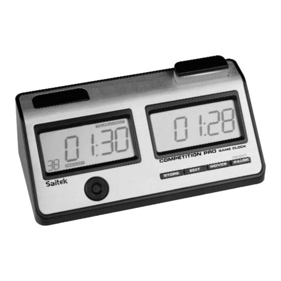 Saitek Competition Pro Game Clock Guide D'utilisation