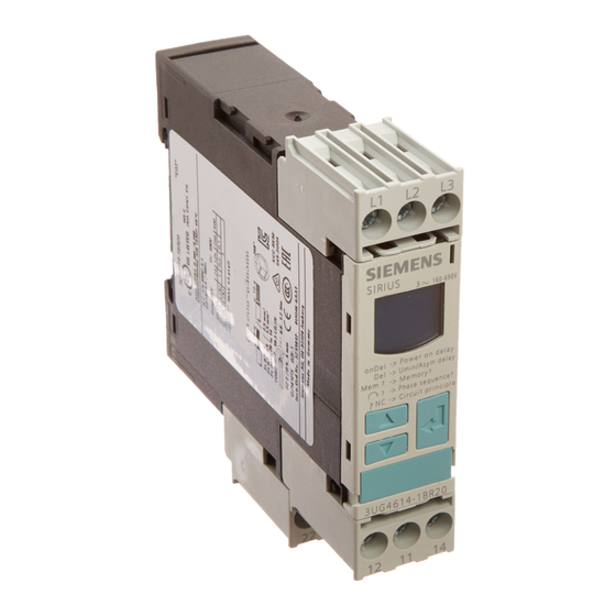 Siemens SIRIUS 3UG4614 Instructions De Service