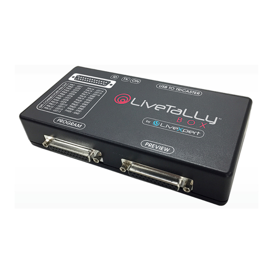 LiveXpert LiveTally BOX Manuel D'utilisation