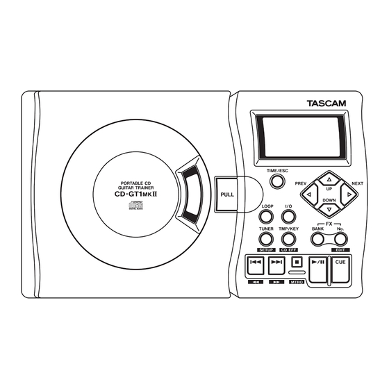 TEAC PROFESSIONAL TASCAM CD-GT1 MkII Manuel Du Propriétaire