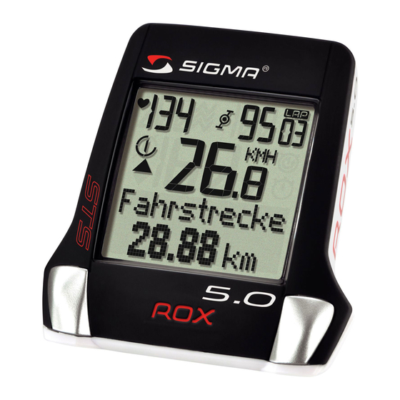 Sigma ROX 5.0 Mode D'emploi