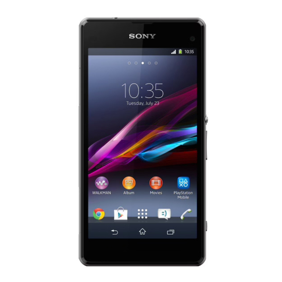 Sony Xperia Z1 Compact Guide D'utilisation Rapide