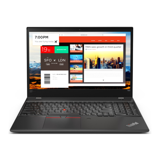 Lenovo ThinkPad T580 Guide D'utilisation