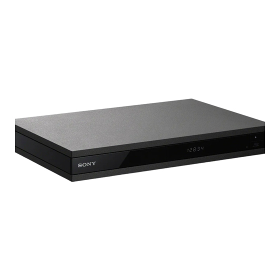 Sony Blu-ray Disc UHP-H1 Mode D'emploi