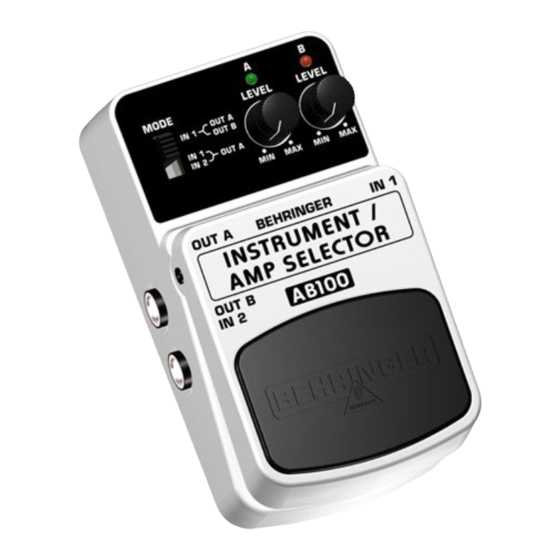 Behringer AB100 Mode D'emploi