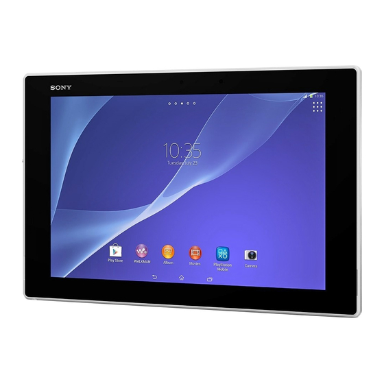 Sony Xperia Z2 Tablet Guide De L'utilisateur