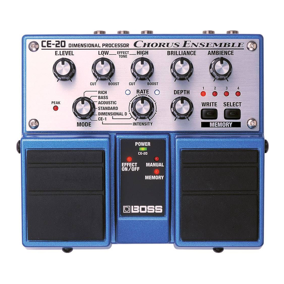 Boss Chorus Ensemble CE-20 Mode D'emploi