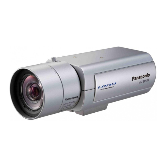 Panasonic WV-SP509 Guide D'installation