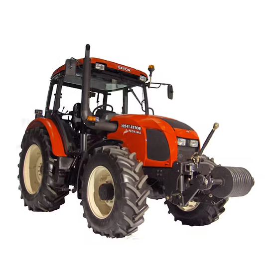 Zetor PROXIMA plus Z 8541 2006 Guide D'utilisation Et D'entretien