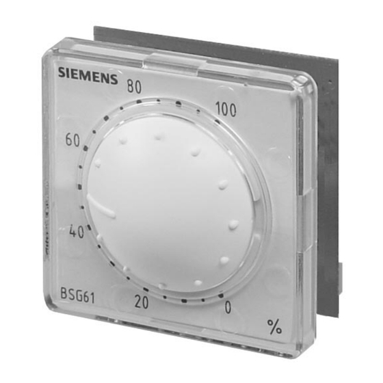 Siemens BSG61 Guide Rapide