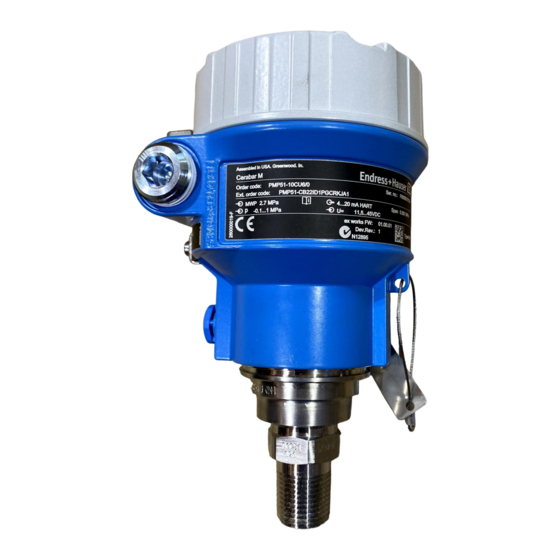 Endress+Hauser cerabar M Instructions De Montage Et De Mise En Service