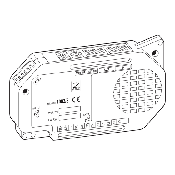 Urmet 2Voice EXIGO 1083/8 Mode D'emploi