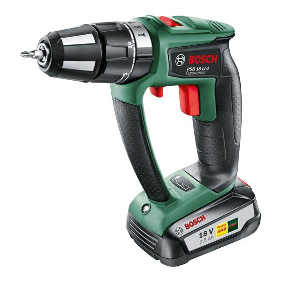 Bosch PSB 18 LI-2 Ergonomic Notice Originale