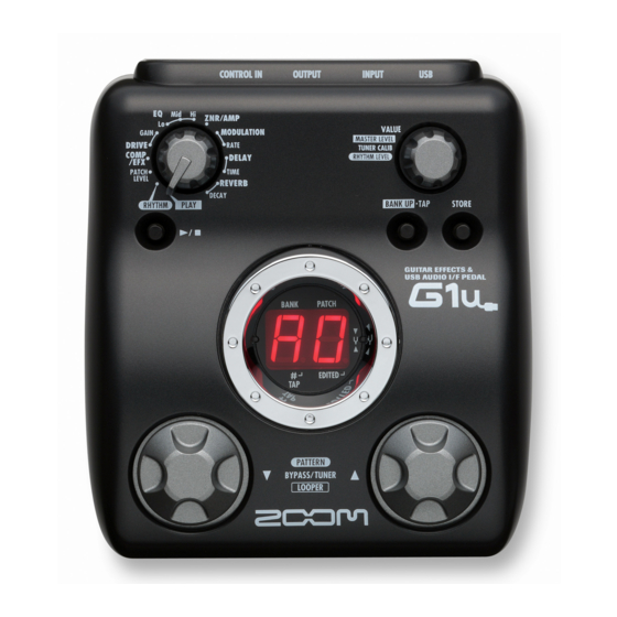 Zoom G1u Mode D'emploi