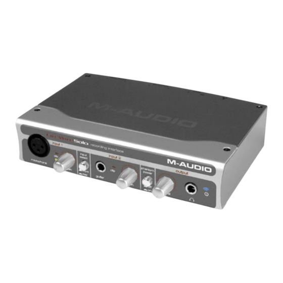 M-Audio FireWire Solo Guide De L'utilisateur