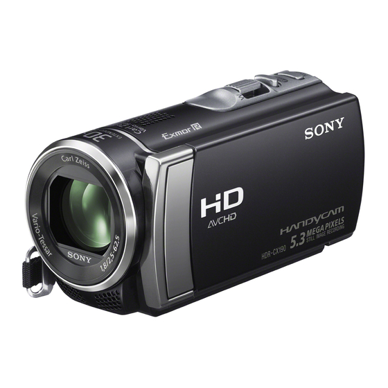 Sony Handycam HDR-CX190 Guide D'utilisation