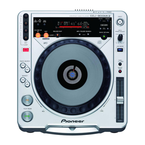 Pioneer CDJ-800MK2 Mode D'emploi