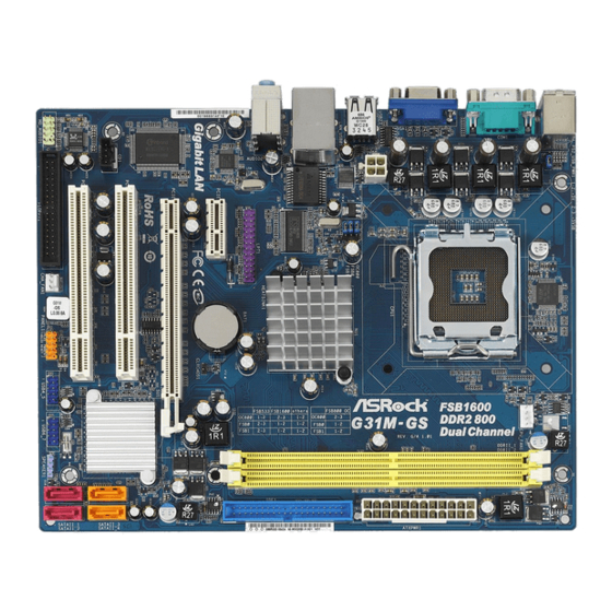 ASROCK G31M-GS Mode D'emploi
