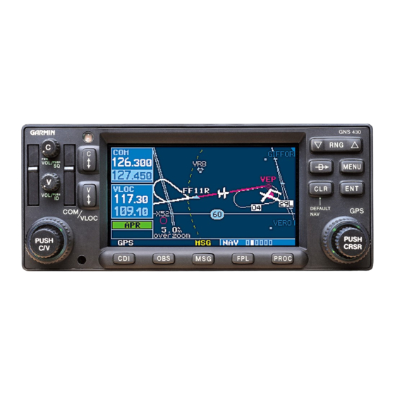 Garmin GNS 430 Manuel D'instructions