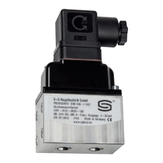 S+S Regeltechnik PREMASGARD SHD 400 Serie Notice D'instructions