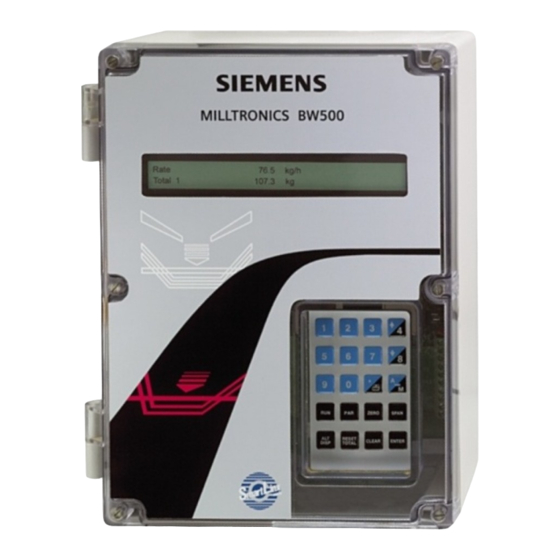 Siemens Milltronics BW500 Instructions De Service