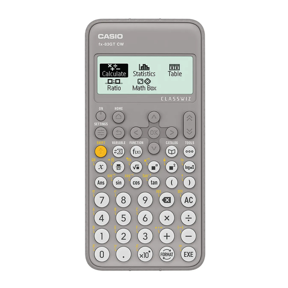 Casio Classwiz Guide D'utilisation