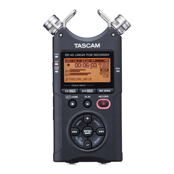 Tascam DR-40 Manuel De Référence