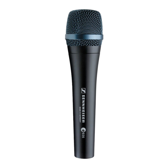 Sennheiser E935 Notice D'emploi