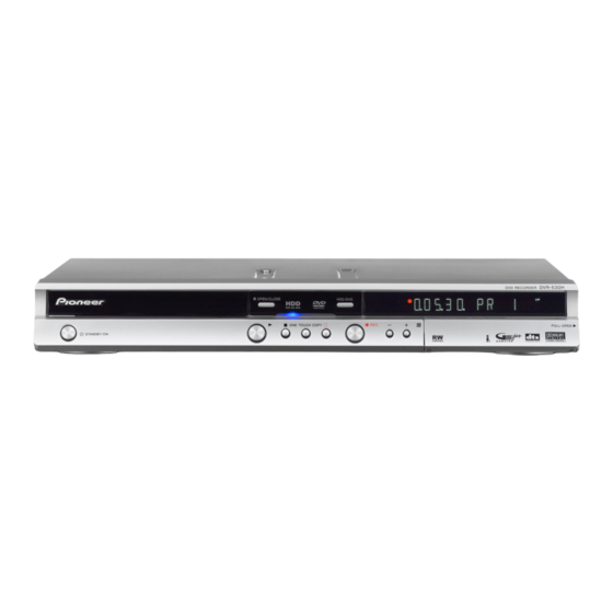 Pioneer DVR-630H-S Mode D'emploi