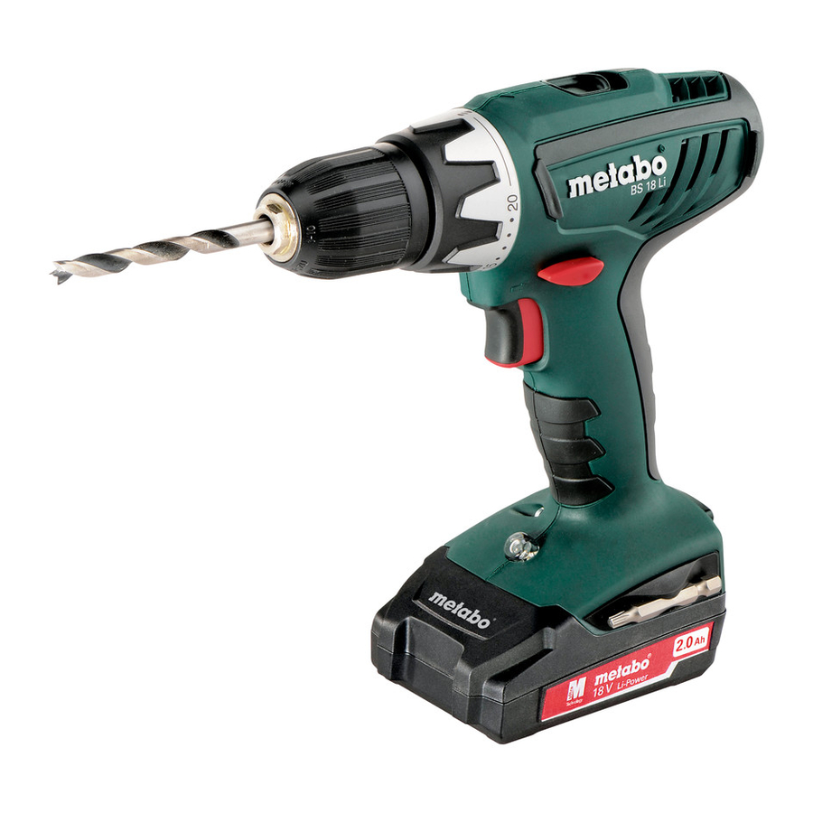 Metabo BS 14.4 Li Notice Originale