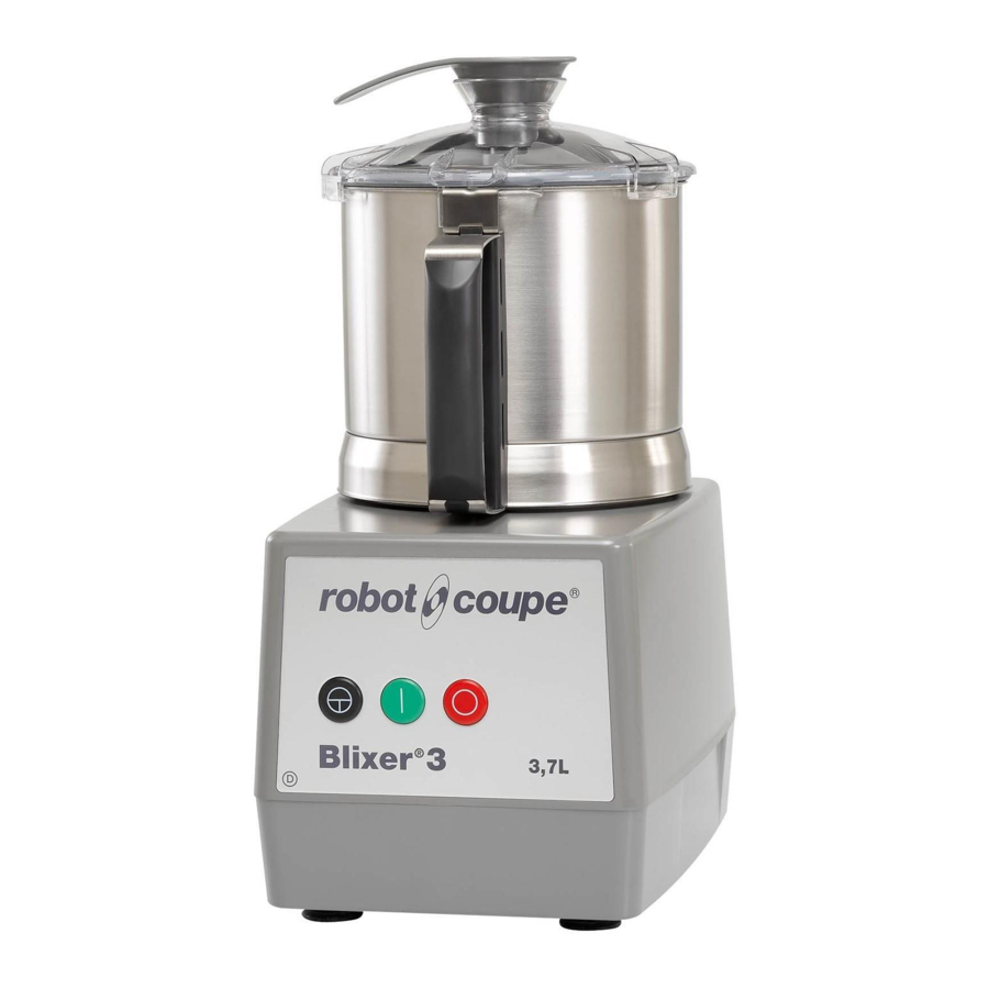 Robot Coupe Blixer 3 D Serie Notice D'instruction
