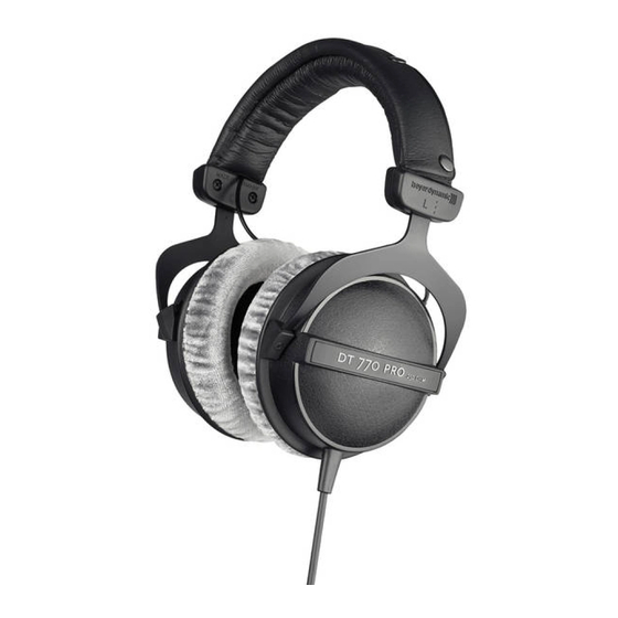 Beyerdynamic DT 770 PRO X Mode D'emploi